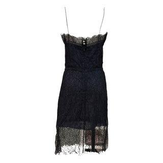Chanel Black Lace & Silk Slip Midi Dress