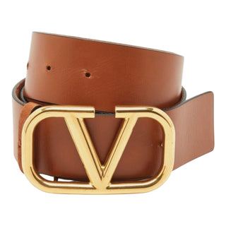 Valentino Garavani Caramel Suede VLogo Wide Belt