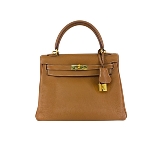 Hermès Gold Kelly 25 Togo Leather Bag Gold Hardware