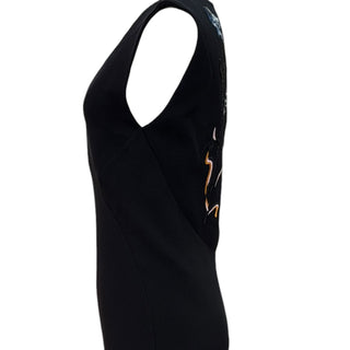 Christian Dior Black Floral Embroidered Back Evening Dress
