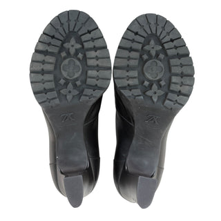 Louis Vuitton Black Leather & Shearling Heeled Boots