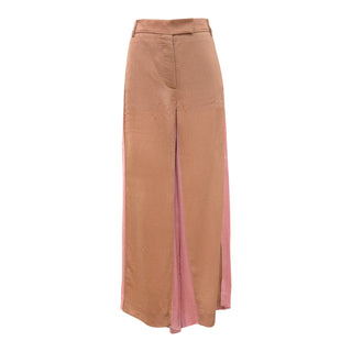 Valentino Blush Caramel Pussybow Blouse & Wide-Leg Trouser Set