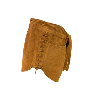 Saint Laurent Camel Suede Lace-Up Shorts Size FR 40
