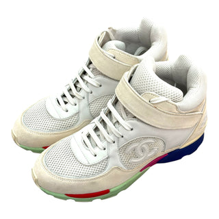 Chanel White Multicolour Sole High-Top Trainers