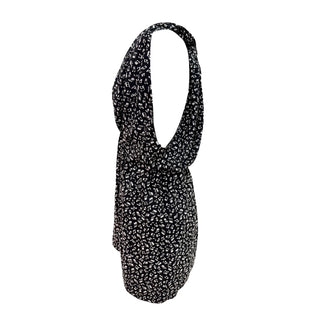 Saint Laurent Black Musical Notes Halterneck Silk Mini Dress Size FR 42