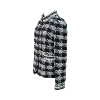 Chanel Black & Blue Check Tweed Jacket