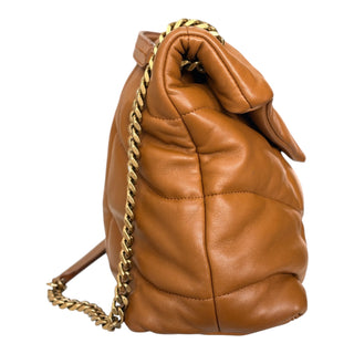 Yves Saint Laurent Loulou Medium Shoulder Bag Vintage Tan Leather Gold Hardware