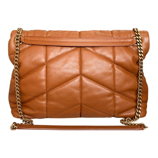 Yves Saint Laurent Loulou Medium Shoulder Bag Vintage Tan Leather Gold Hardware