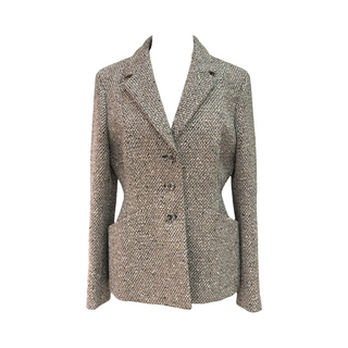 Christian Dior Beige & Brown Tweed Blazer