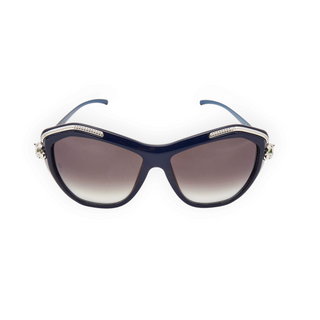 Cartier Navy Blue Panthère de Cartier Crystal Embellished Cat Eye Sunglasses