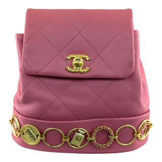 Chanel Pink CC Charms Quilted Calfskin Backpack