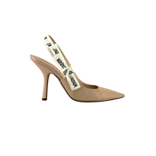 Christian Dior Beige J’Adior Technical Fabric Slingback Pumps