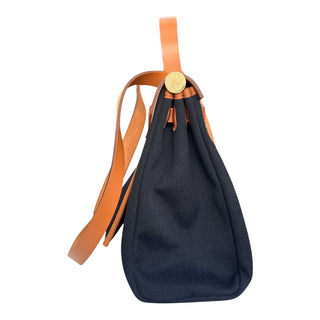 Hermès Herbag Zip 31 Canvas & Vache Hunter Leather Black/Natural Gold Hardware