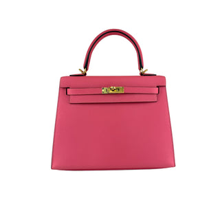 Hermès Kelly 25 Rose Azalée Epsom Leather Gold Hardware