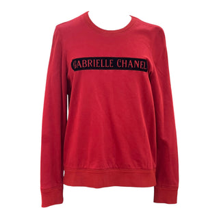 Chanel Gabrielle Logo Red Cotton Sweatshirt