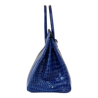 Hermès Birkin 35 Bleu Electrique Niloticus Crocodile Palladium Hardware
