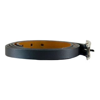 Hermès Behapi Double Tour Reversible Leather Bracelet Noir / Fauve Palladium Plated