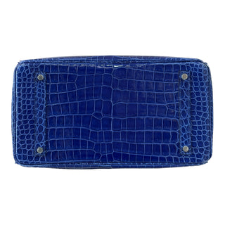 Hermès Birkin 35 Bleu Electrique Niloticus Crocodile Palladium Hardware