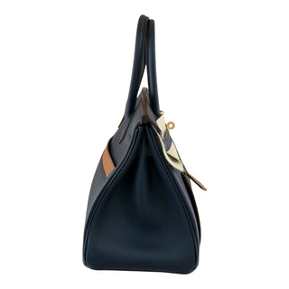Hermès Birkin 30 HAC À Poches Bleu Marine Swift Leather Gold Hardware