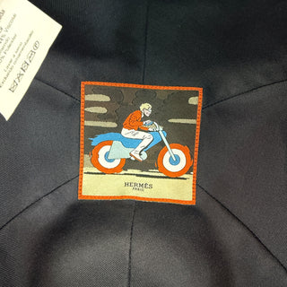 Hermès Navy Cashmere H Embroidered Baseball Cap Size 59