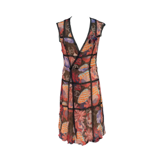 Chanel Multicolour CC Floral Print Silk Dress