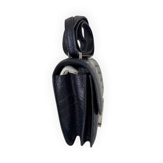 Hermès Bleu Nuit Matte Alligator and Ombre Lizard Marquette Constance 18 Palladium Hardware Bag