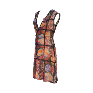 Chanel Multicolour CC Floral Print Silk Dress