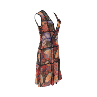 Chanel Multicolour CC Floral Print Silk Dress