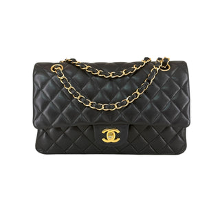 Chanel Black Lambskin Medium Classic Double Flap Bag GHW