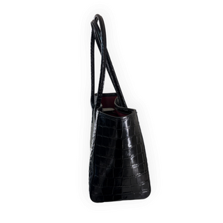 Chanel Black Crocodile Embossed Leather CC Logo Tote Bag Gold Hardware