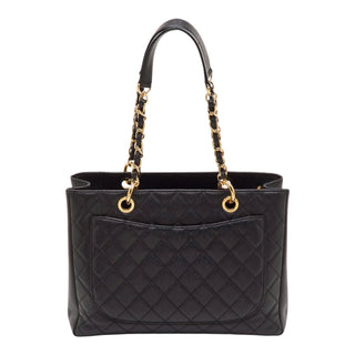 Chanel Black Quilted Caviar Leather Grand Shopping Tote GST Gold Hardware