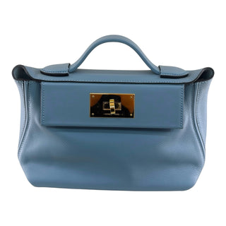 Hermès Blue Glacier Evercolour Swift Mini 24/24 Bag