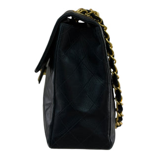 Vintage Chanel Jumbo XL Black Quilted Lambskin 24K Gold Hardware