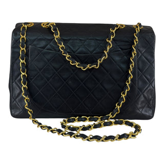 Vintage Chanel Jumbo XL Black Quilted Lambskin 24K Gold Hardware