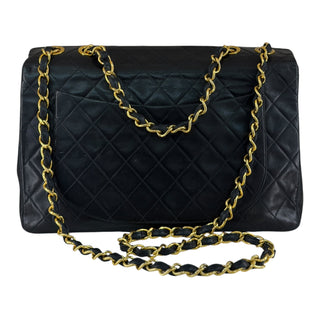 Vintage Chanel Jumbo XL Black Quilted Lambskin 24K Gold Hardware