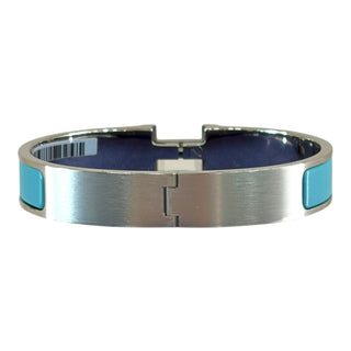 Hermès Clic H Bracelet PM Turquoise Enamel Palladium Hardware
