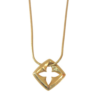 Louis Vuitton Gold-Tone Blossom Pendant Necklace