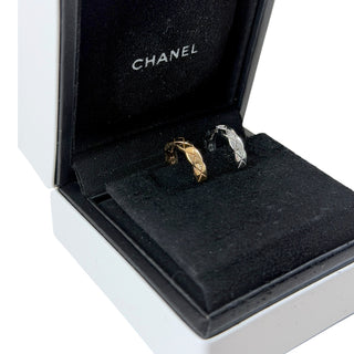 Chanel Gold & Silver Quilted Crystal Ear Cuff Set