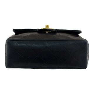 Chanel Vintage Black Quilted Lambskin Classic Flap Shoulder Bag 24K Gold Hardware