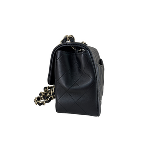 Chanel Black Quilted Lambskin Mini Square Flap Bag Gold-Tone Hardware