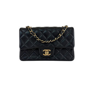 Chanel Black Quilted Lambskin Mini Rectangular Flap Bag Gold-Tone Hardware