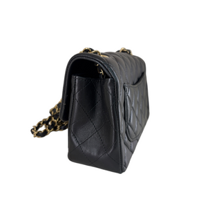 Chanel Black Quilted Lambskin Mini Rectangular Flap Bag Gold-Tone Hardware
