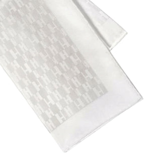 Hermès White H Jacquard Silk Scarf