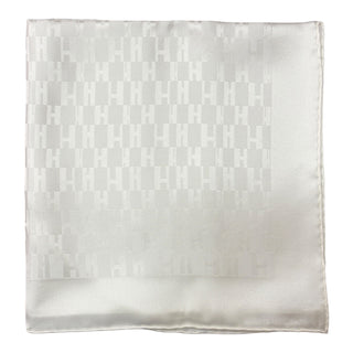 Hermès White H Jacquard Silk Scarf
