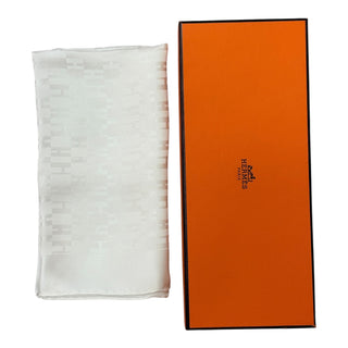 Hermès White H Jacquard Silk Scarf