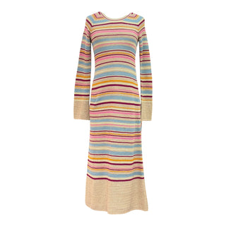 Chanel Multicolour Striped Knit Maxi Dress