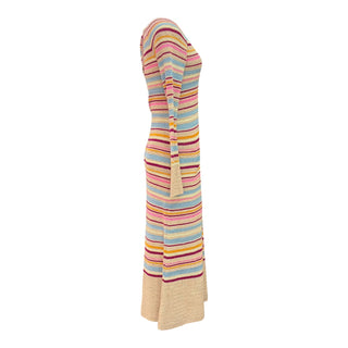 Chanel Multicolour Striped Knit Maxi Dress