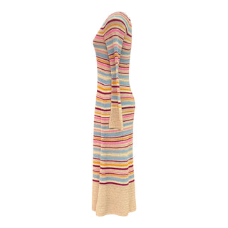 Chanel Multicolour Striped Knit Maxi Dress