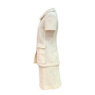 Chanel Ivory Bouclé Tweed Jacket & Skirt Suit Set