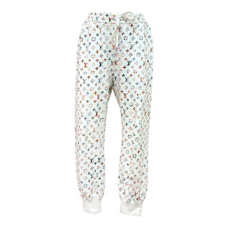 Louis Vuitton White Multicolore Monogram Cotton Jogger Trousers